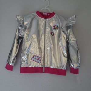 LOL SURPRISE! OMG Dolls Extra Large Silver Pink Full Zip Windbreaker Jacket NWT